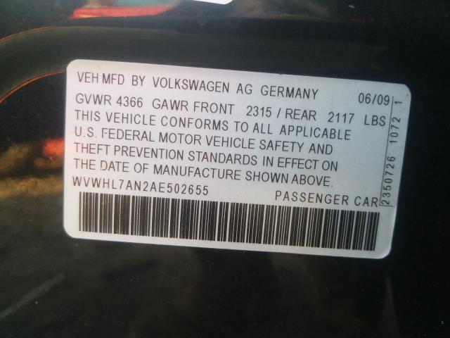 2010 VOLKSWAGEN CC LUXURY WVWHL7AN2AE502655