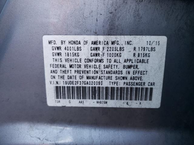2016 ACURA ILX BASE W 19UDE2F37GA020090