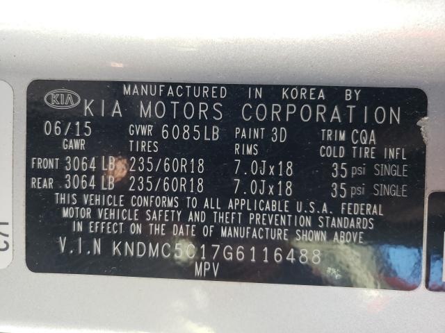 2016 KIA SEDONA EX KNDMC5C17G6116488