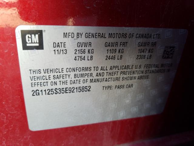 2014 CHEVROLET IMPALA LT 2G1125S35E9215852