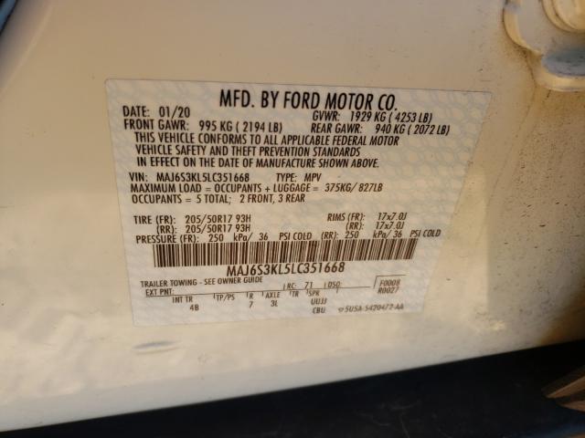 2020 FORD ECOSPORT T MAJ6S3KL5LC351668