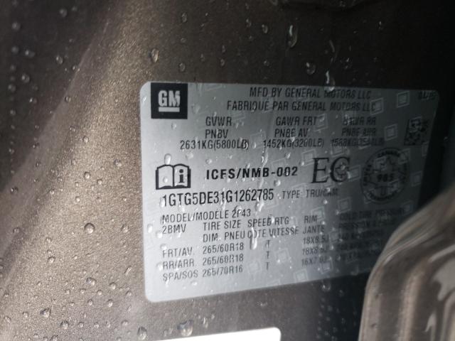 2016 GMC CANYON SLT 1GTG5DE31G1262785