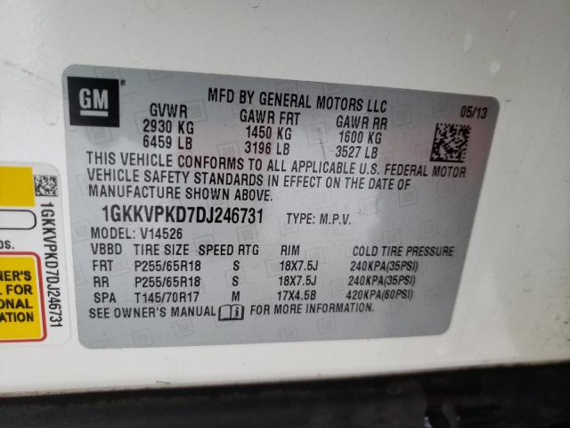 2013 GMC ACADIA SLE 1GKKVPKD7DJ246731