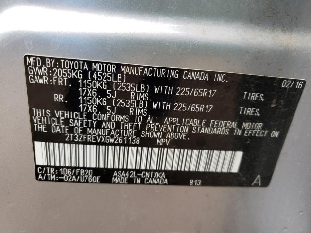 2016 TOYOTA RAV4 LE - 2T3ZFREVXGW261138