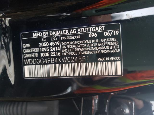 2019 MERCEDES-BENZ A 220 4MAT WDD3G4FB4KW024851