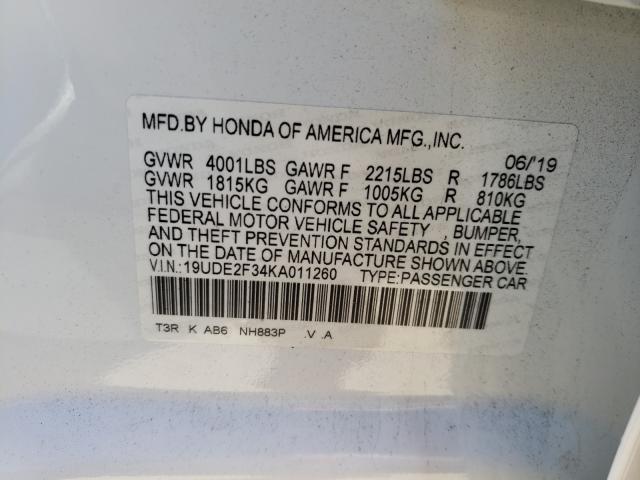 2019 ACURA ILX 19UDE2F34KA011260
