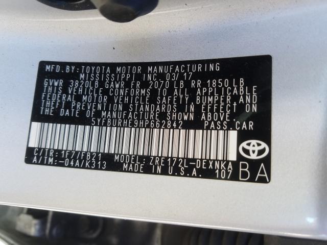 2017 TOYOTA COROLLA L - 5YFBURHE9HP662842