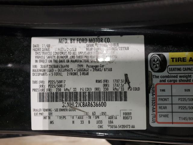 2010 LINCOLN MKZ 3LNHL2JC8AR636600