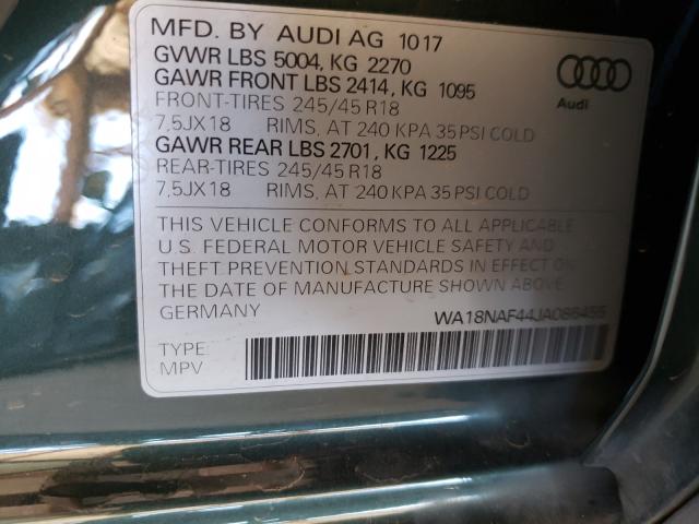 2018 AUDI A4 ALLROAD WA18NAF44JA086455