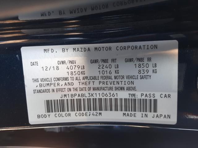 2019 MAZDA 3 JM1BPABL3K1106361