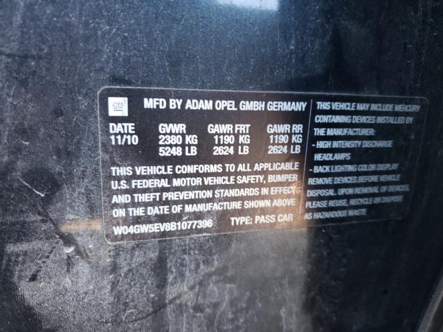 2011 BUICK REGAL CXL W04GW5EV8B1077396