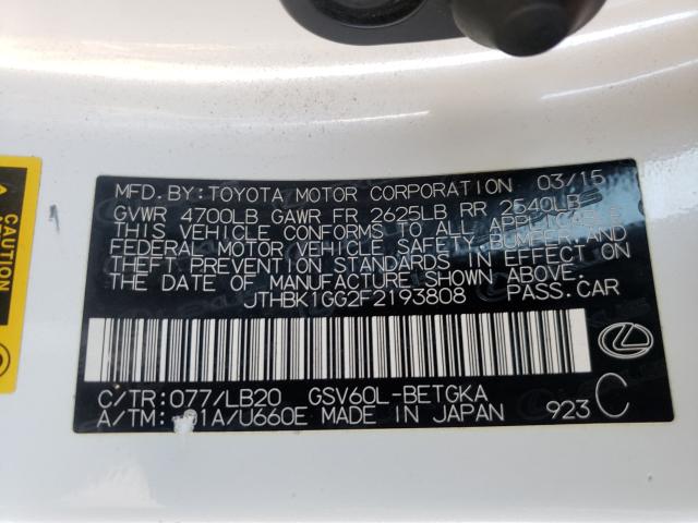 2015 LEXUS ES 350 - JTHBK1GG2F2193808