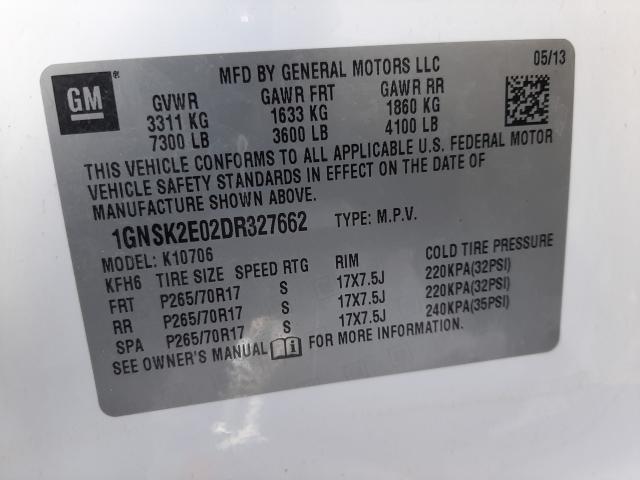 2013 CHEVROLET TAHOE SPEC 1GNSK2E02DR327662