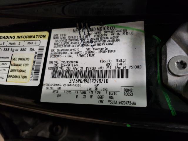 2014 FORD FUSION SE 3FA6P0H98ER298710