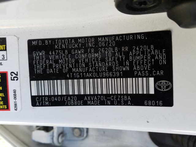 2020 TOYOTA CAMRY SE - 4T1G11AK0LU966391