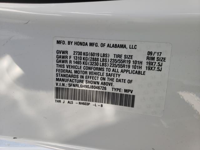 2018 HONDA ODYSSEY EL 5FNRL6H90JB046726