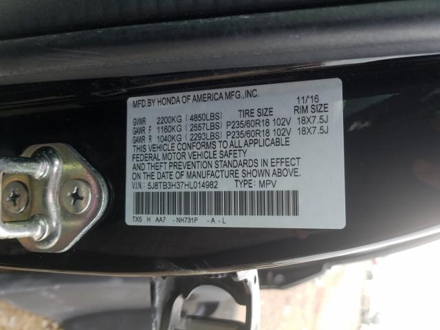 2017 ACURA RDX 5J8TB3H37HL014982