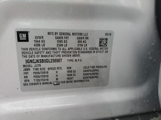 2016 CHEVROLET TRAX LS 3GNCJKSB0GL238987
