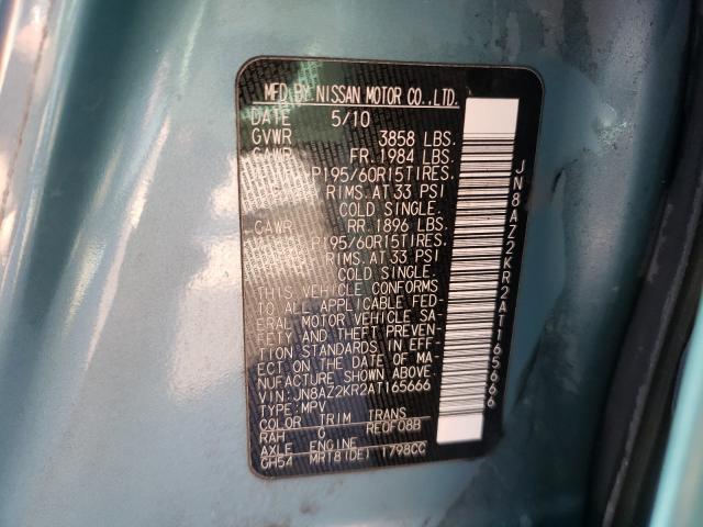 2010 NISSAN CUBE BASE JN8AZ2KR2AT165666