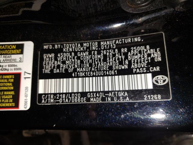 2013 TOYOTA AVALON BAS 4T1BK1EB4DU014061