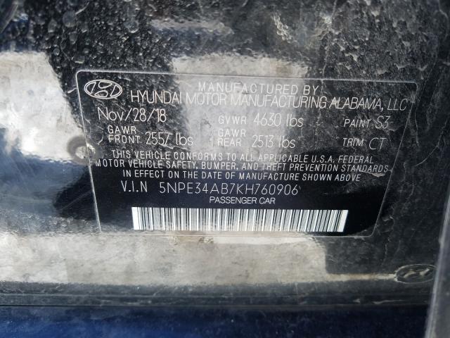 2019 HYUNDAI SONATA LIM 5NPE34AB7KH760906