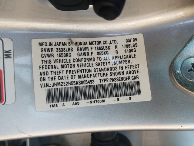 2010 HONDA INSIGHT LX JHMZE2H55AS005493