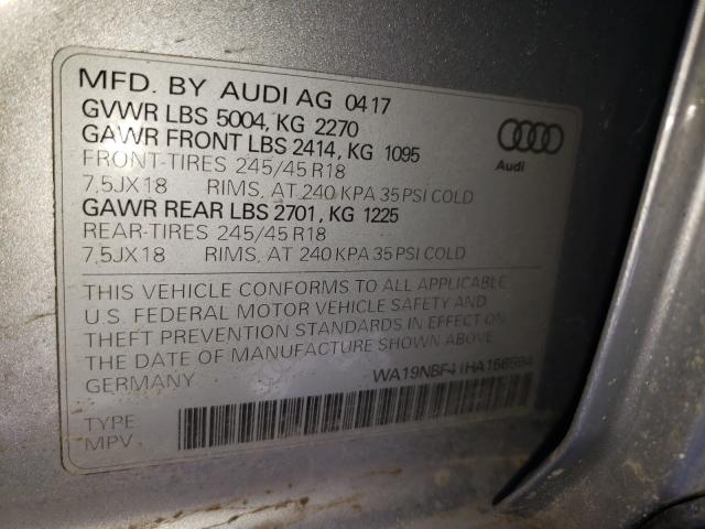 2017 AUDI A4 ALLROAD WA19NBF41HA156594