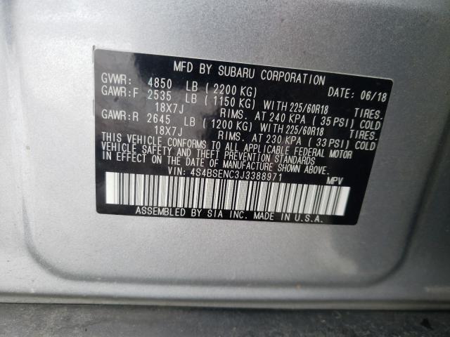 2018 SUBARU OUTBACK 3. 4S4BSENC3J3388971