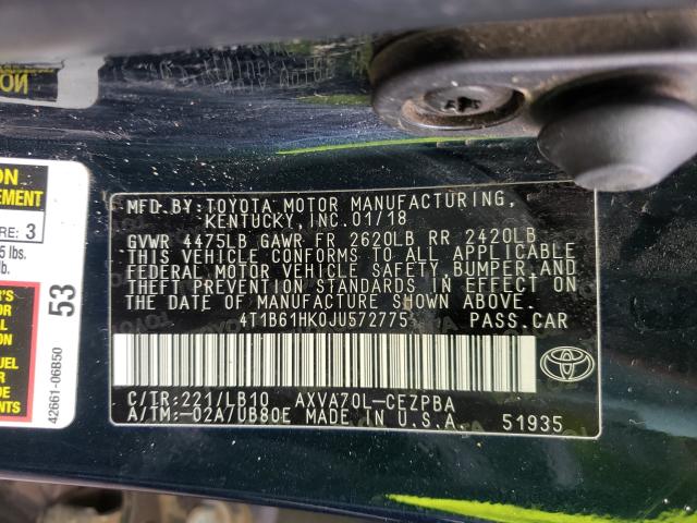 2018 TOYOTA CAMRY XSE - 4T1B61HK0JU572775