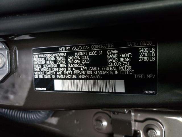 2021 VOLVO XC60 T6 MO YV4A22RK6M1698951