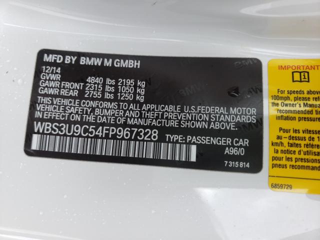 2015 BMW M4 WBS3U9C54FP967328