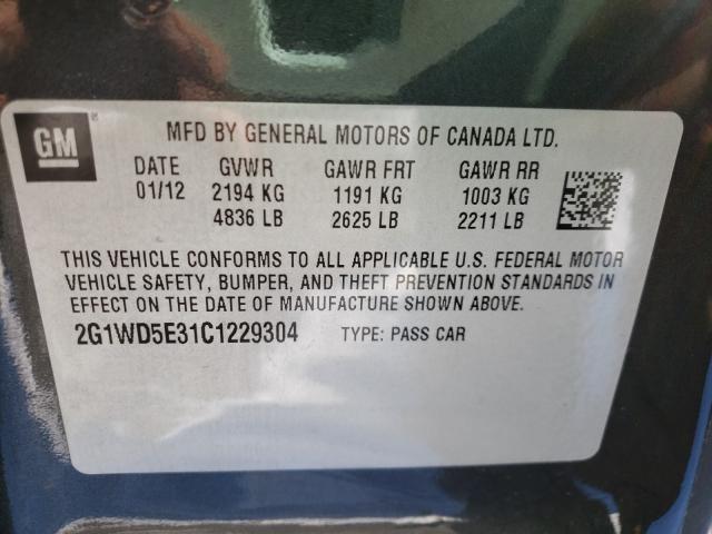 2012 CHEVROLET IMPALA POL 2G1WD5E31C1229304