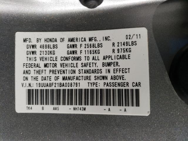 2011 ACURA TL 19UUA8F21BA008791
