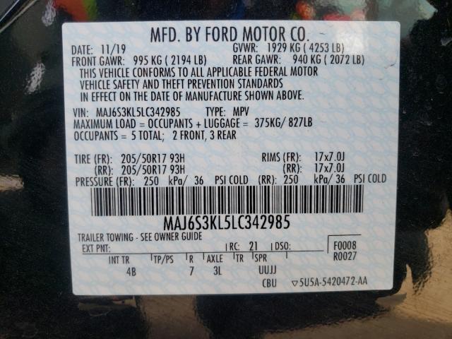 2020 FORD ECOSPORT T MAJ6S3KL5LC342985