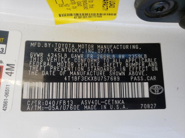 2011 TOYOTA CAMRY BASE - 4T1BF3EKXBU757689