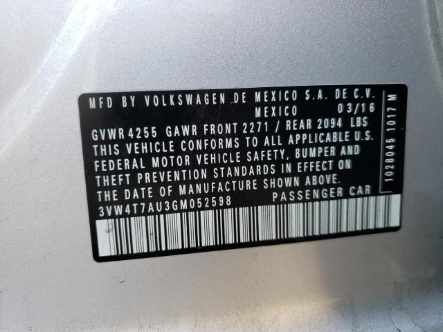 2016 VOLKSWAGEN GTI S/SE - 3VW4T7AU3GM052598