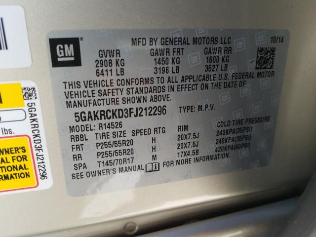 2015 BUICK ENCLAVE 5GAKRCKD3FJ212296