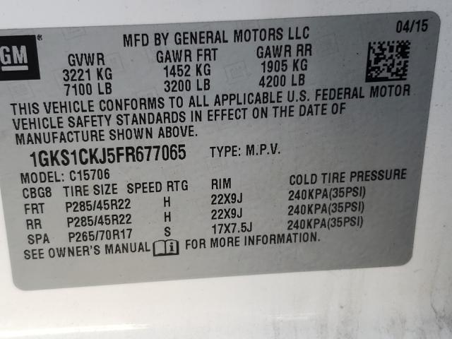 2015 GMC YUKON DENA 1GKS1CKJ5FR677065
