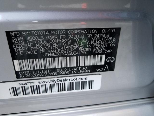 2010 LEXUS IS 350 JTHBE5C20A5024175