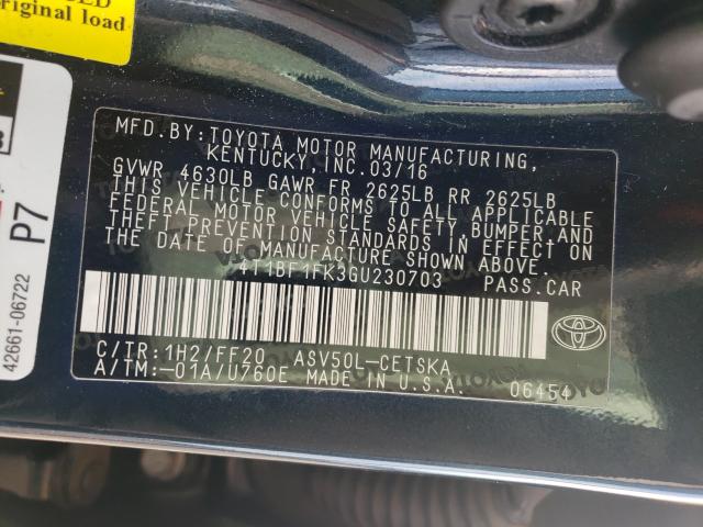 2016 TOYOTA CAMRY 4T1BF1FK3GU230703