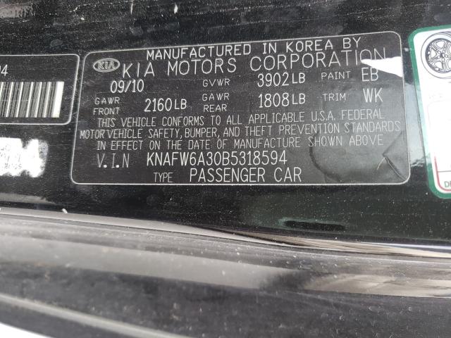 2011 KIA FORTE SX KNAFW6A30B5318594