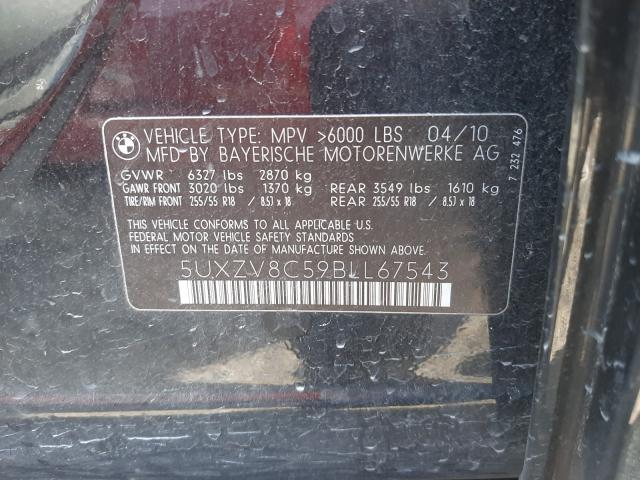 2011 BMW X5 XDRIVE5 5UXZV8C59BLL67543