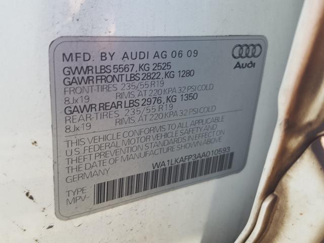 2010 AUDI Q5 PREMIUM WA1LKAFP3AA010593