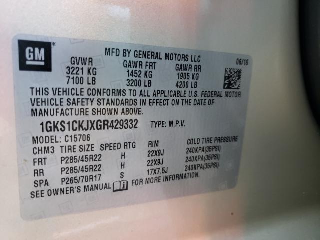 2016 GMC YUKON DENA 1GKS1CKJXGR429332