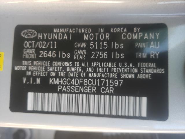 2012 HYUNDAI GENESIS 4. KMHGC4DF8CU171597