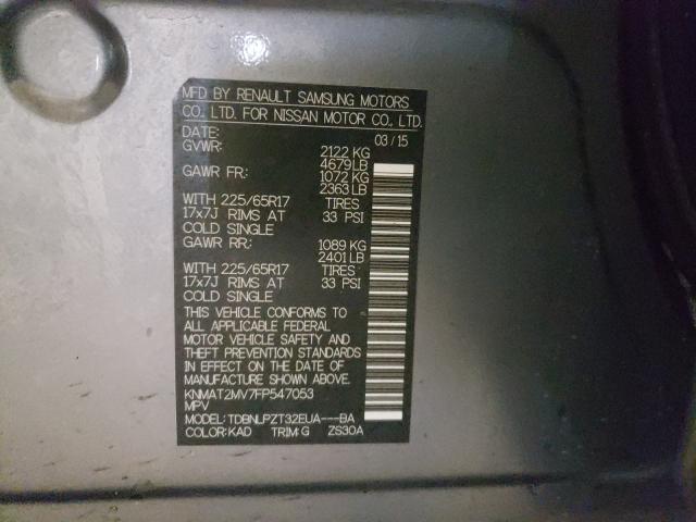 2015 NISSAN ROGUE S KNMAT2MV7FP547053