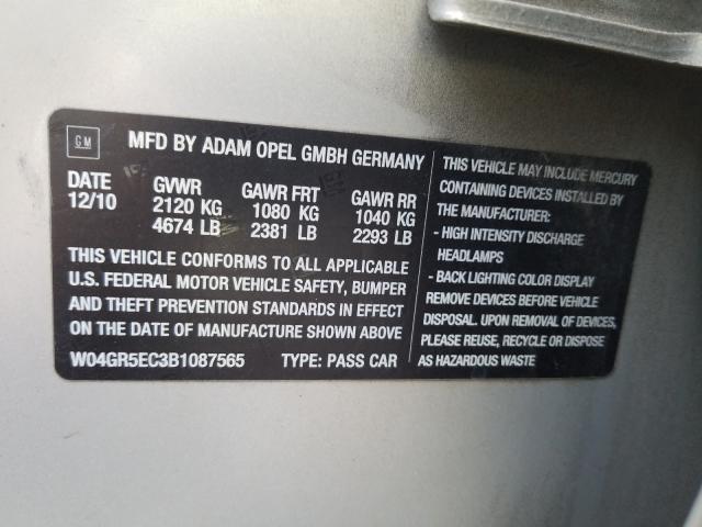 2011 BUICK REGAL CXL W04GR5EC3B1087565