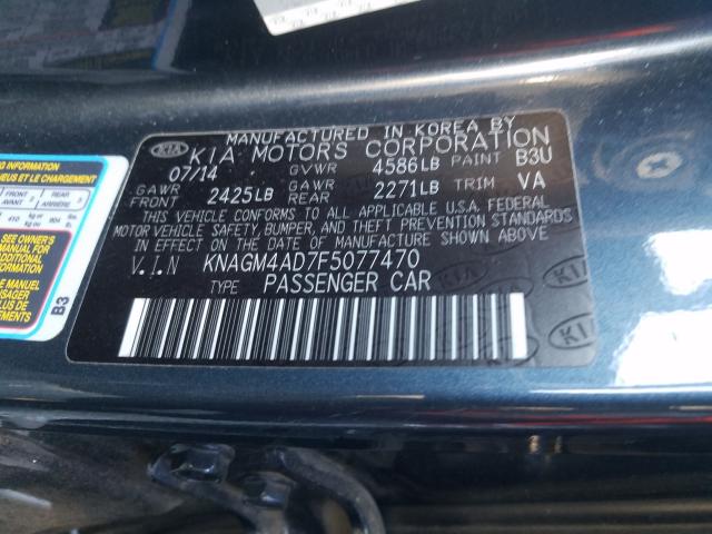 2015 KIA OPTIMA HYB KNAGM4AD7F5077470