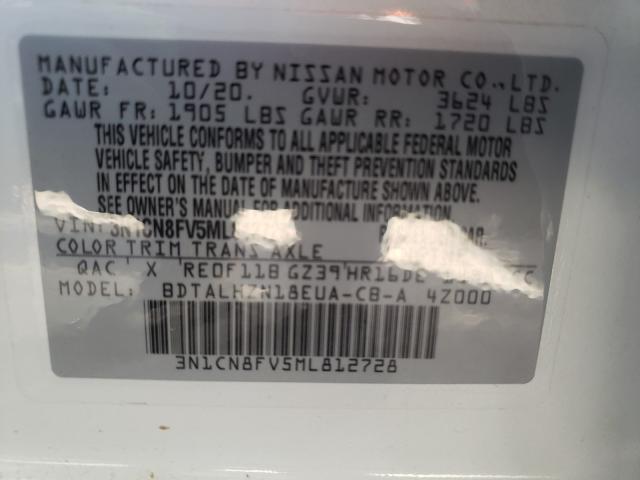 2021 NISSAN VERSA SR 3N1CN8FV5ML812728