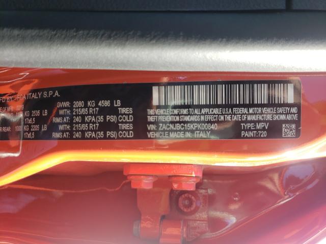 2019 JEEP RENEGADE T ZACNJBC15KPK00840